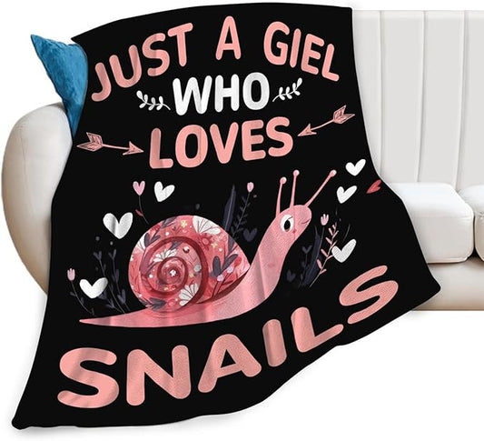 Snails Blanket Gifts for Girls Women Snail Stuff Throw Blankets Cozy Plush Fleece Flannel Fuzzy for Bed Decor 80"X60"