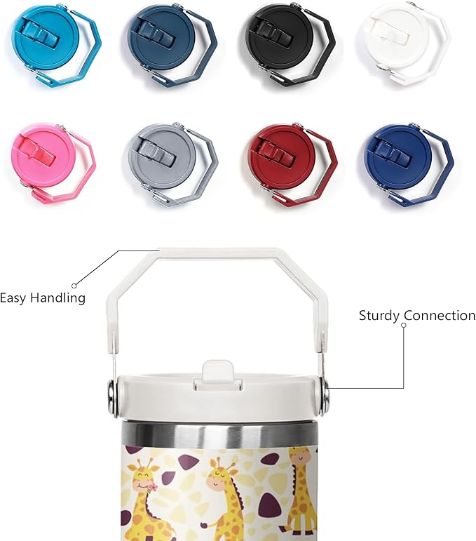 30 oz Giraffe Tumbler with Lid and Flip Straw, Stainless Steel Cup, Coffee Travel Mug, Giraffe Gifts, Decor Accessories