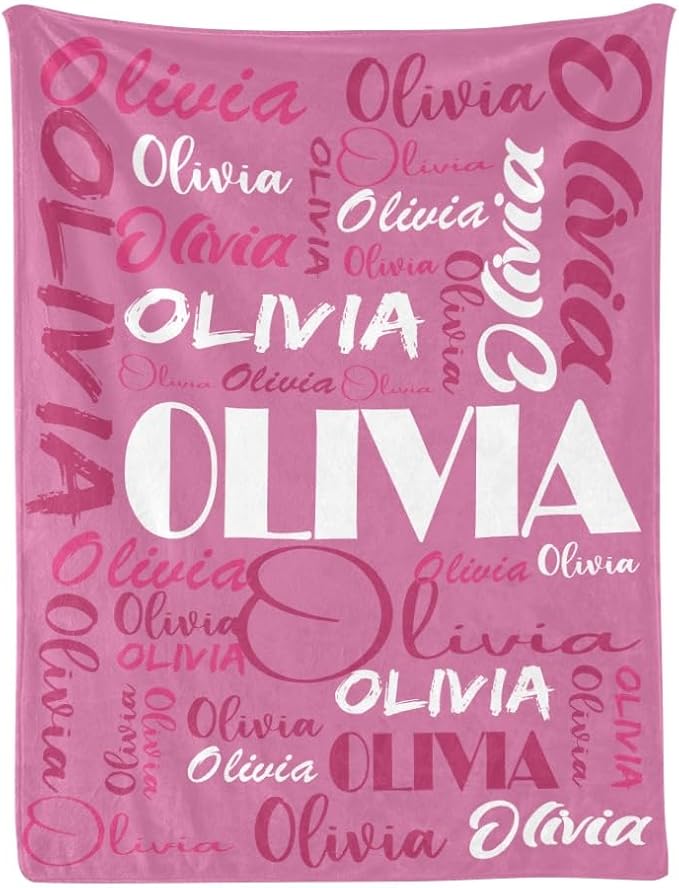 Dr.TOUGH Personalized Name Blanket Personalized Blanket for Adult Kids Flannel Customized Personalized Blankets and Throws