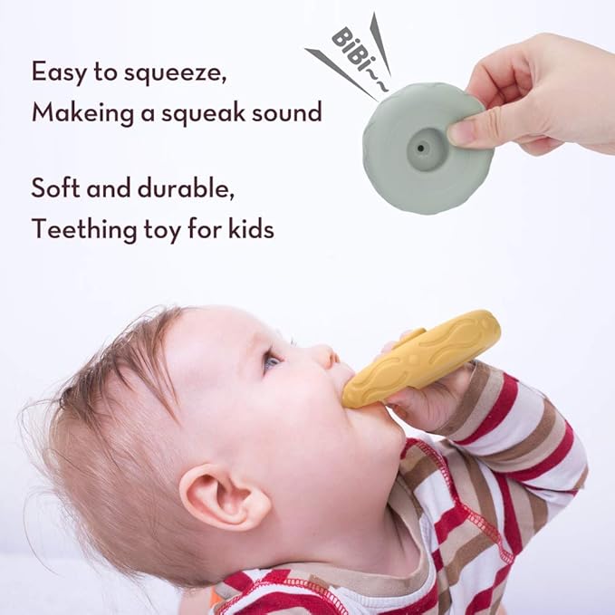 Mini Tudou 6 PCS Baby Stacking & Nesting Toys, Soft Stacking Blocks Ring Stacker, Baby Sensory Teether Toys with Letter, Animal and Shape, Early Learning Toys for Babies Toddlers Kids 6 Months