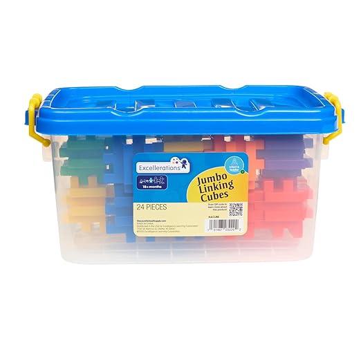 Environments 2 inch Jumbo Linking Cubes, 24 Pieces, Building Bricks, Blocks, Construction Toy, Manipulatives, Early STEM, Ages 18 Months and Up