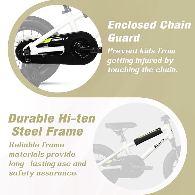 12 14 16 18 Inch Kids Bike BMX Style Bicycle with Training Wheels Coaster Brake for 2-10 Years Old Toddlers Boys Girls Multiple Colors