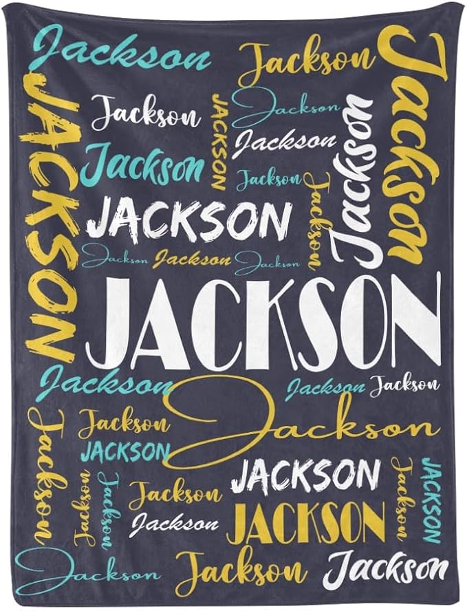 Dr.TOUGH Personalized Name Blanket Personalized Blanket for Adult Kids Flannel Customized Personalized Blankets and Throws