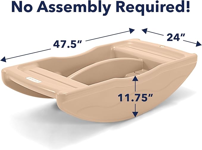 Simplay3 Two Sided Rock and Roll Teeter Totter Seesaw and Climbing Bridge, Fits up to Four Children and Kids for Rocking and Climbing - Indoor/Outdoor, Made in USA (Latte)