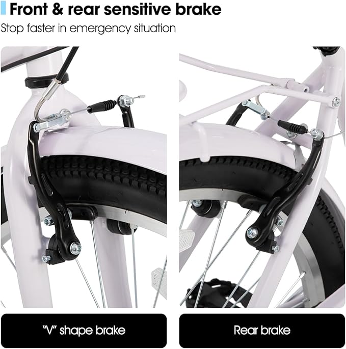 HILAND 26 inch Beach Cruiser Bike for Men and Women, 7 Speed Step-Through Frame Adult Bicycle with Rear Rack, Retrospec Bike Commuter City Bicycle