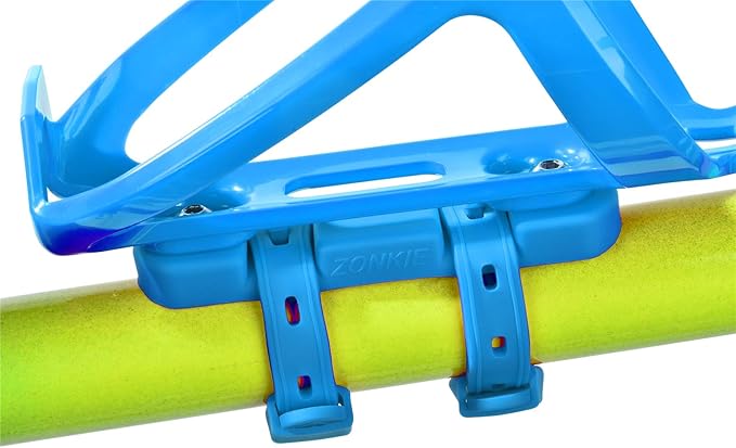ZONKIE Bicycle Bottle Cages, Plastic Bike Bottle Holder with Cage Mounting Base (Blue)
