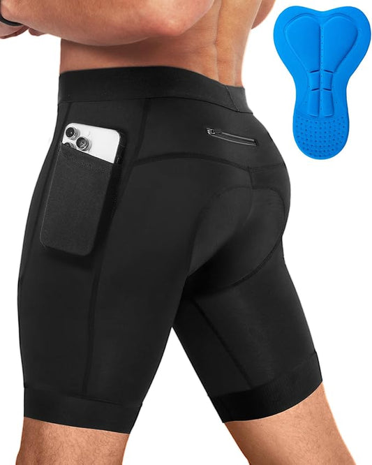 Niksa Men's Performance Cycling Shorts with 3D Pad, Road and Mountain Breathable Quick-Dry with 3 Pockets Bike Shorts