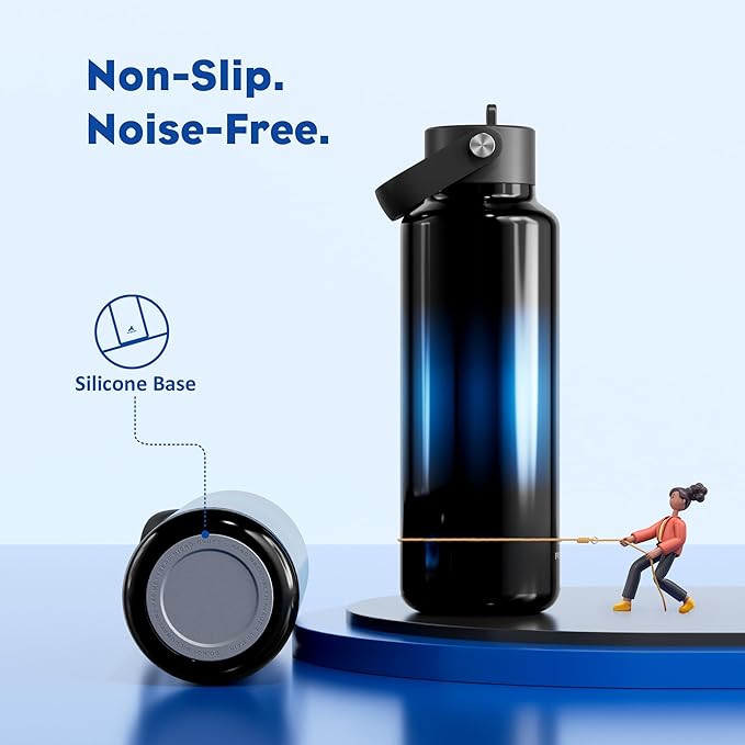 POWCAN 18 oz Water Bottle with Straw: Leakproof Lid, Cold for 24H, Hot for 10H, Flex Cap, Vacuum Stainless Steel Water Bottle for Travel, Sport, Gym, Camping, School, Teens (Twilight Night)