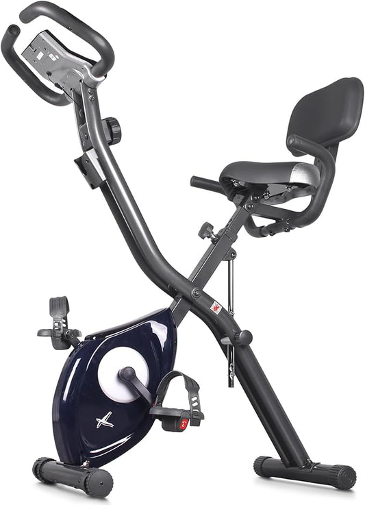 leikefitness LEIKE X Bike Ultra-Quiet Folding Exercise Bike, Magnetic Upright Bicycle with Heart Rate,LCD Monitor and easy to assemble