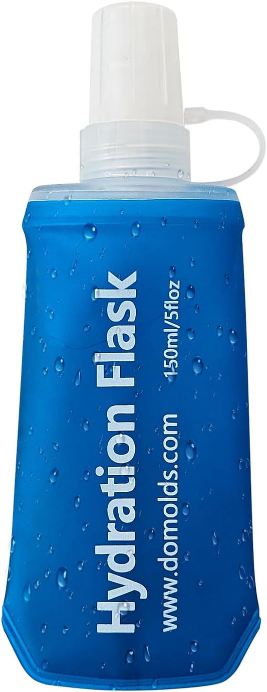 150ml Soft Flask Folding TPU Hydration Flask Running Water Bottle(5.29 oz), Water Pouch for Running Vest, Hiking, Cycling (Blue 150ml)