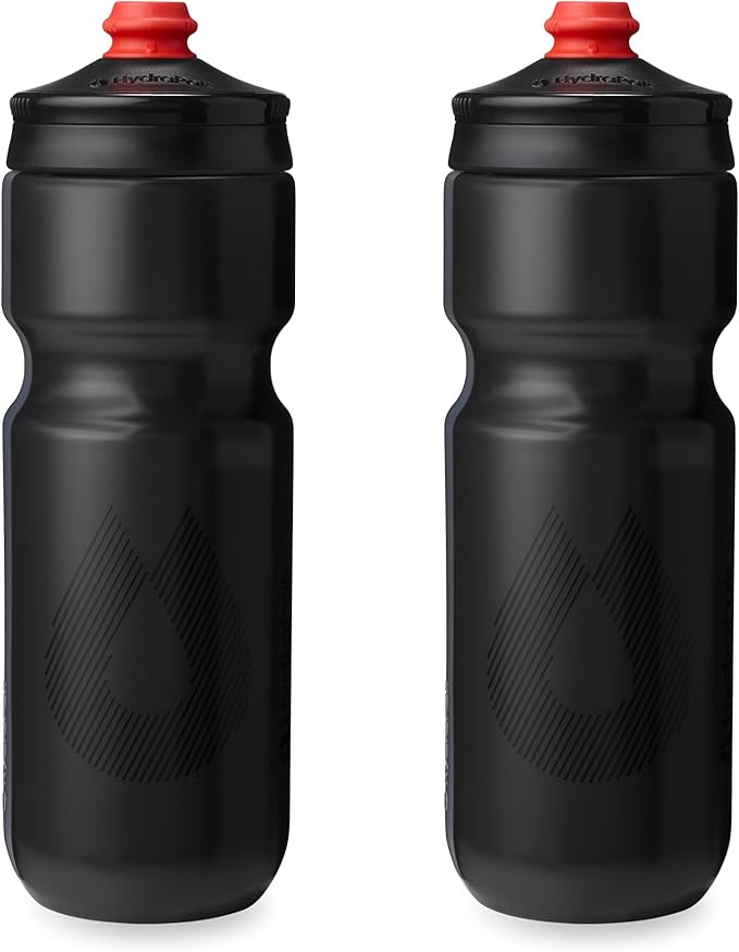HydraPak Breakaway Surge Lightweight Bike Water Bottle 2-Pack (20oz, 25oz, 30oz) - High Flow, Cycling & Sports Squeeze Bottle