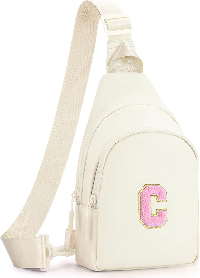 Birthday Gift for 5 6 7 8 9 10 11 12 13 14 15 16 Year Old Girls Fanny Pack Crossbody Bags for Women,Cute Trendy Stuff - Cream,C