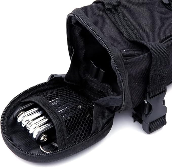WOTOW Bike Repair Tool Kit & Bike Saddle Bag, 14 in 1 Bike Chain Tool Hex Key Wrench Maintain Accessories Multitool Set with Portable Under Seat Bag for Road Mountain Commuter Bicycle