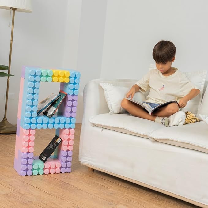 PLATPORTS 86-Piece Pastel Jumbo Big Blocks – Giant XL Pastel Building Blocks for Kids Ages 2–8, Large Plastic Construction Set for Indoor & Outdoor Play