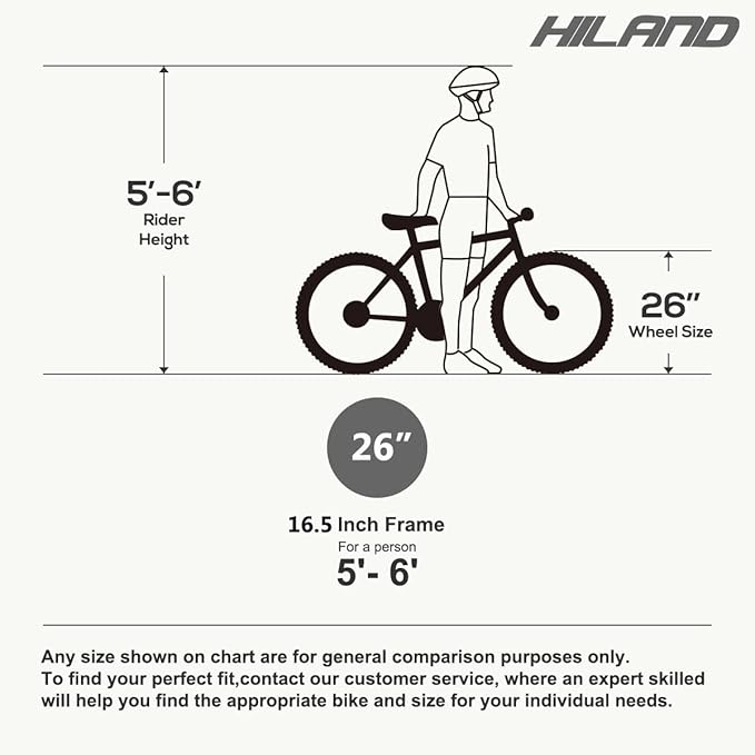 Hiland 26 Inch Womens Mountain Bike, with Step-Through Frame, 21 Speeds, Suspension Fork MTB, Bicycle for Women Men Adult