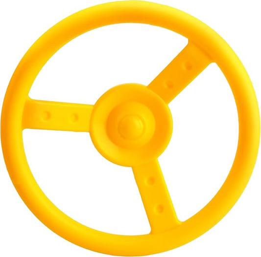 Playground Steering Wheel Accessories Plastic Swingset Steering Wheel Pirate Ship Steering Wheel Playset for Outdoor Backyard Treehouse Playground Jungle Gym (1, Yellow)