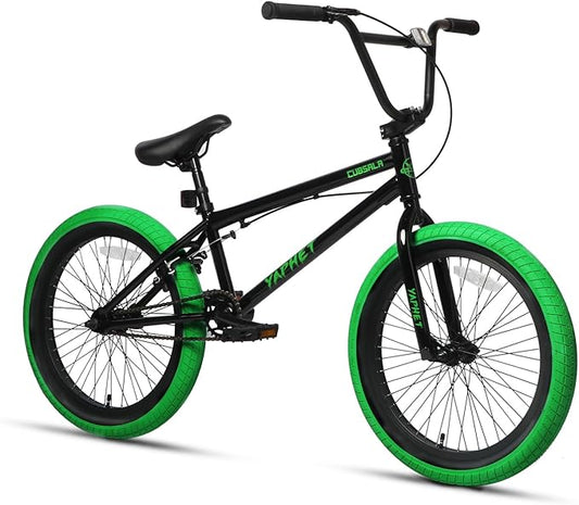 Freestyle BMX Bike, 20 Inch Yaphet Bicycle for Teen Beginner and Adult Riders, Bike with Hi-Ten Steel Frame, Multiple Colors