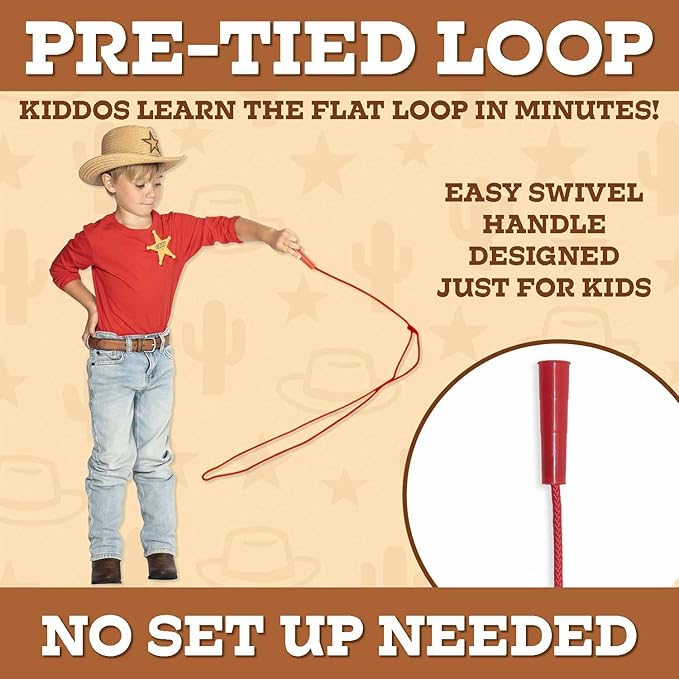 Children’s Cowboy Kiddie Trick Rope Lasso Pre-Tied | Ages 4-10 |