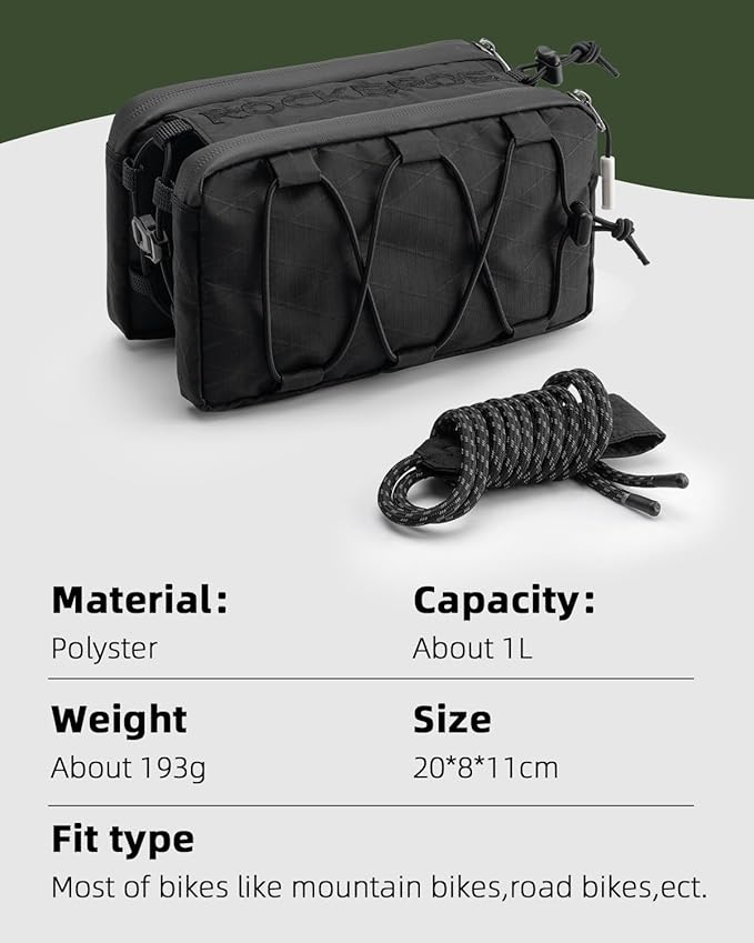 ROCKBROS Top Tube Bike Bag,Large Capacity Bicycle Front Frame bag Quick Release Bike Tube Bag Cycling Pouch with Shoulder Strap Bike Accessories for Adult Bikes