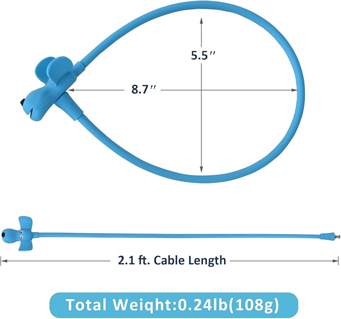 Bike Cable Lock with Keys,Silicone Covered Kids Cable Lock Cartoon Lock,2 Feet Lock for Bike,Door,Skateboard,Helmet and More (Blue, Large)