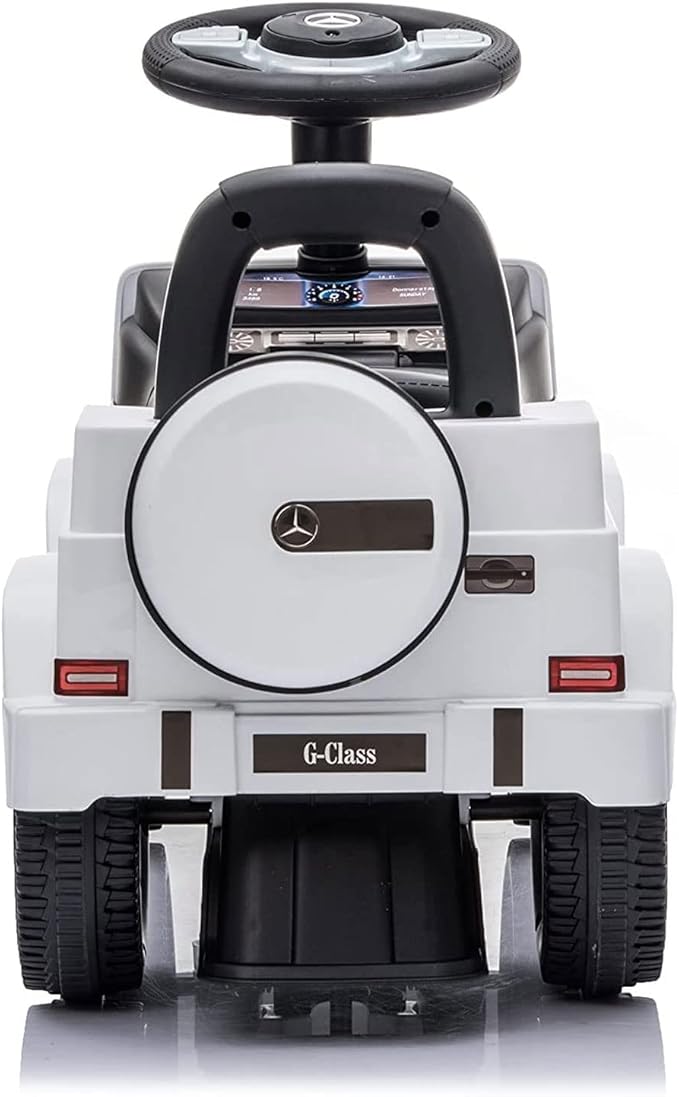 Best Ride On Cars Kids Outdoor Stroller Mercedes G-Wagon Push Car with Working Lights, Horn, and Music for Ages 1 to 3 years, White