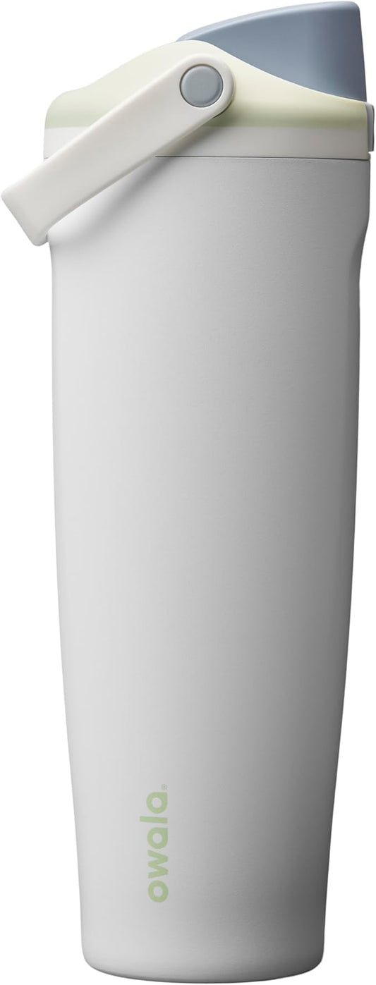 Owala FreeSip Sway Insulated Stainless Steel Water Bottle with Two-Way Spout, Built-In Straw and Bucket Handle, Made for Travel, School, and Sports, 40oz, BPA Free, Leak Proof, Iced Breeze