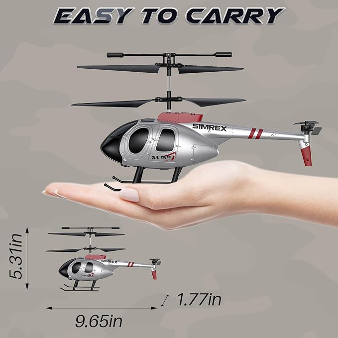 SIMREX RC Helicopter,Remote Control Helicopter Toy for Kids & Beginners, Altitude Hold, 2 Speeds,2 Batteries, Gift for Kids Boys Girls