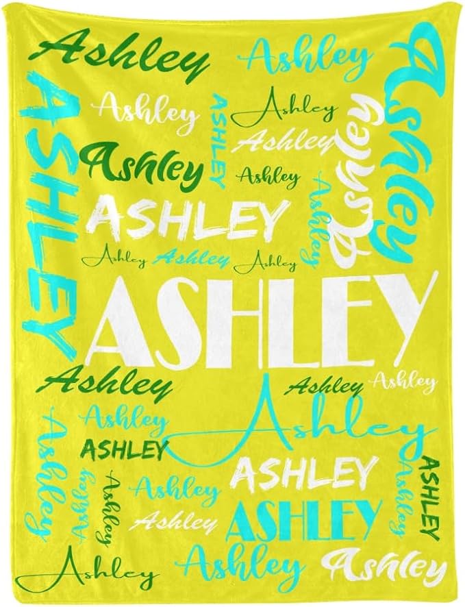 Dr.TOUGH Personalized Name Blanket Personalized Blanket for Adult Kids Flannel Customized Personalized Blankets and Throws