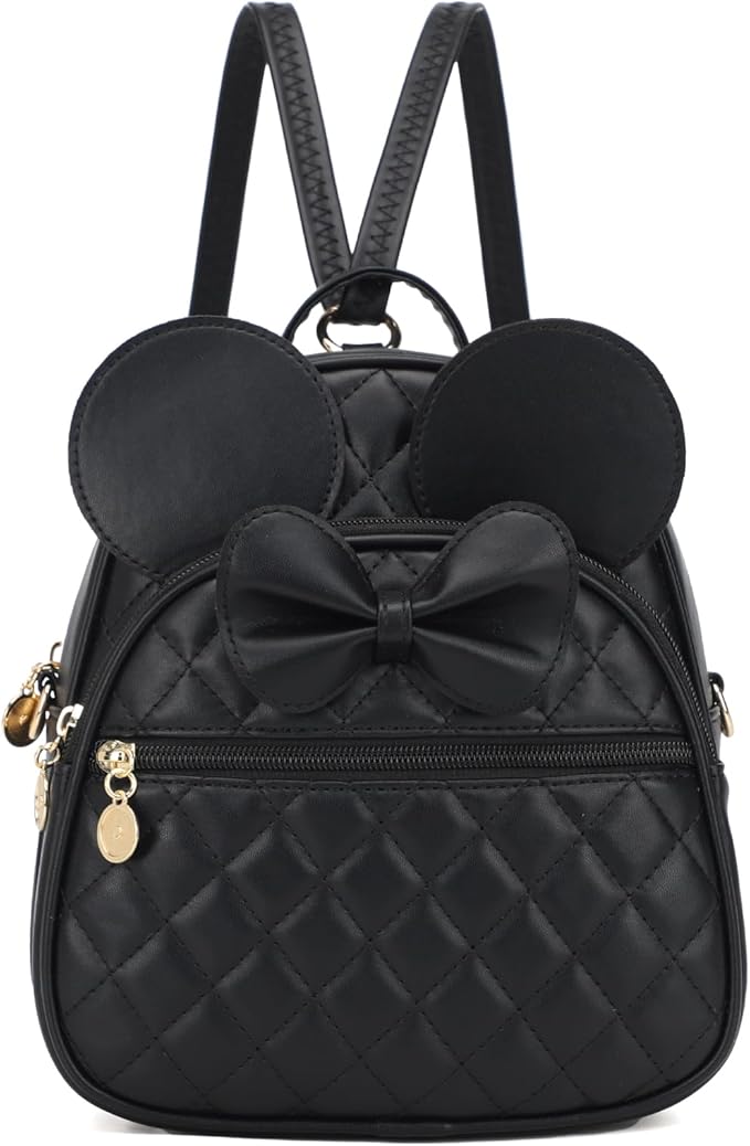 KL928 Girls Mini Backpack Bowknot Polka Dot Cute Small Daypacks Convertible Shoulder Bag Purse for Women