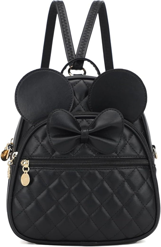 KL928 Girls Mini Backpack Bowknot Polka Dot Cute Small Daypacks Convertible Shoulder Bag Purse for Women