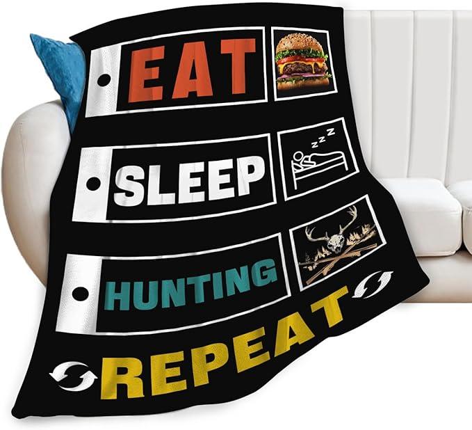 Hunting Blanket Gifts for Men Dad Hunters Throw Blankets Cozy Plush Fleece Deer Decor Flannel Fuzzy for Couch Chair Bed 60"X50"