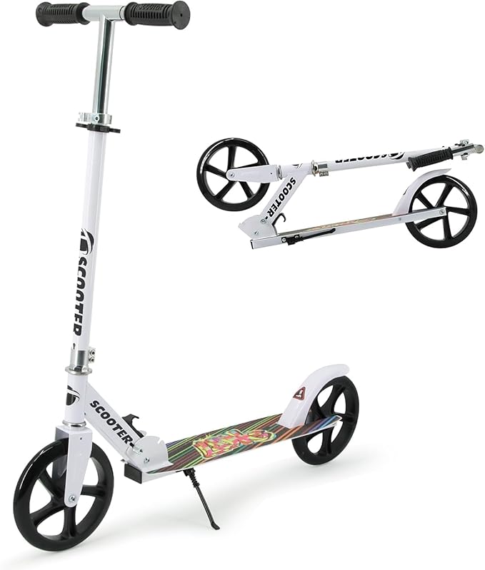 Kick Scooter for Ages 6+, Kids, Teens & Adults. Max Load 240 LBS. 8IN Big Wheels for Kids, Teens & Adults, 3 Adjustable Levels