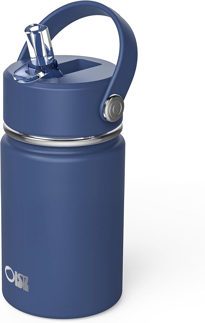 Kids Water Bottle with Straw Lid 10oz, Vacuum Insulated 316 Stainless Steel Water Bottles for Kids for School, Leakproof Water Bottle, BPA Free and Keep Cold for 24 Hours