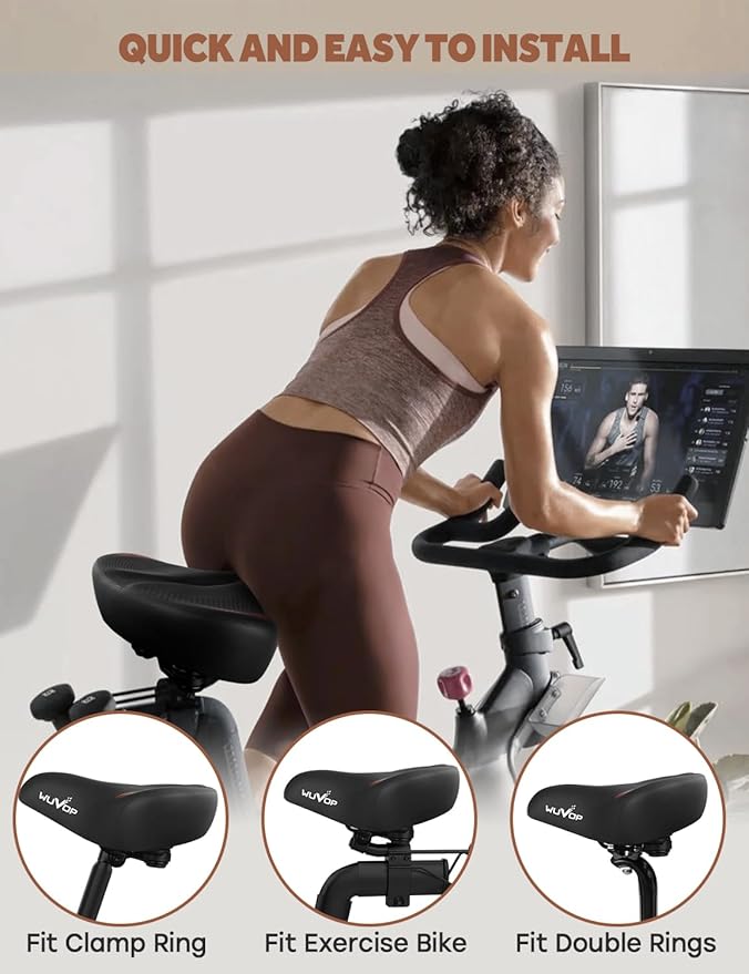 Extra Oversized Bike Seat Cushion for Peloton Bike & Bike+, Comfort Bicycle Seat Replacement for Men Women, Wide Bike Saddle Compatible with Peloton Accessories, Exercise, Electric, Cruiser Bikes