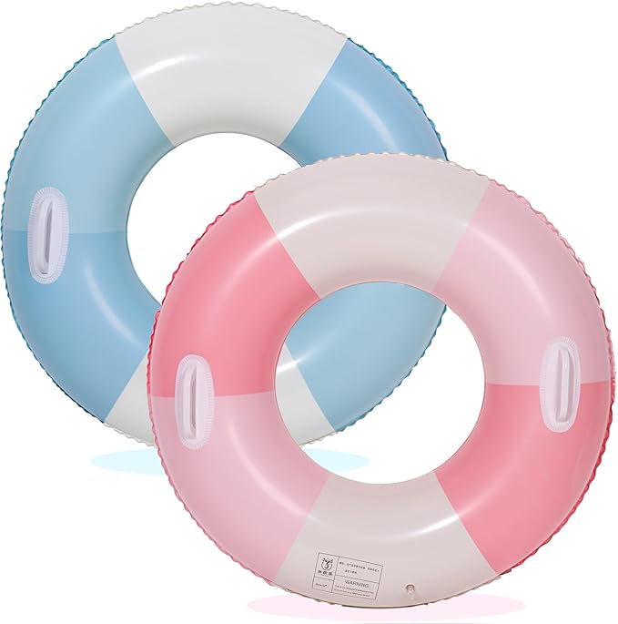 Swimming Pool Tubes-2PCS Inflatable Pool Floats for Adult Swim Ring Pool Floaties Inflatable Swimming Pool Raft Party Water Summer Beach Lounger Float Party Supplies