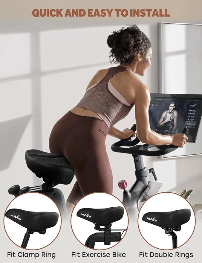 Extra Oversized Bike Seat Cushion for Peloton Bike & Bike+, Comfort Bicycle Seat Replacement for Men Women, Wide Bike Saddle Compatible with Peloton Accessories, Exercise, Electric, Cruiser Bikes