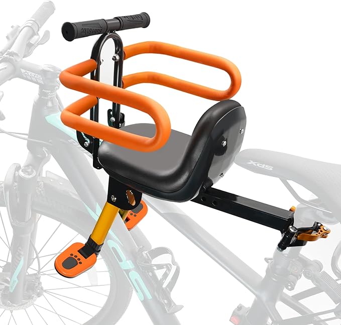 Child Bike Seat - Front Mount, Kids Bike Seat for Adult Bike,Retractable Baby Bike Seat Front Mounted, Toddler Bike Seat for Children 2~6 Years