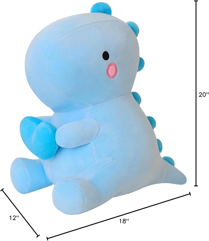 SQEQE Dinosaur Stuffed Animal, Loving Soft Dino Plush Toys with Holding Heart, Sweet Romantic Anniversary Birthday Gift for Her Girls Boys Girlfriend(Blue,20 inch)