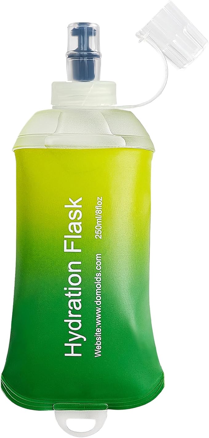 250ml Soft Flask Soft Water Bottle for Running, Hiking, Travelling, Cycling and Climbing - Gradient Green