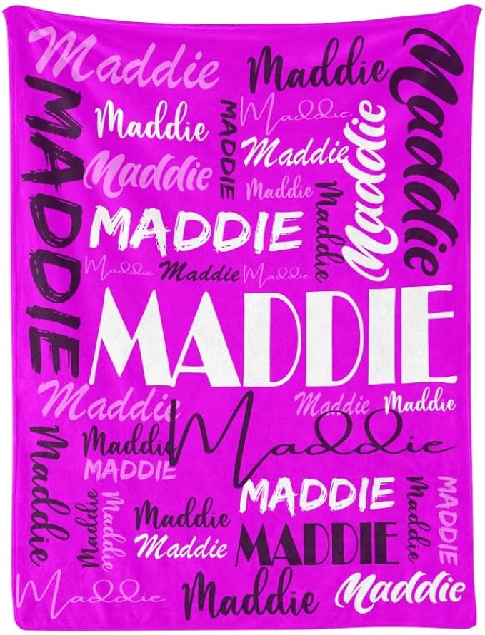 Dr.TOUGH Personalized Name Blanket Personalized Blanket for Adult Kids Flannel Customized Personalized Blankets and Throws