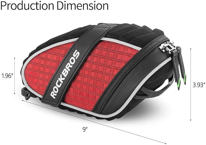 ROCKBROS Bike Saddle Bag Bicycle Seat Bag 3D Shell Saddle Bag Under Seat Cycling Seat Pack for Mountain Road Bike Bicycle Red