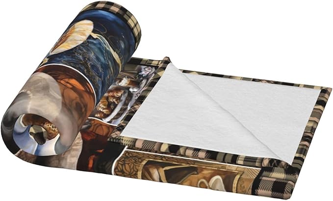 Vintage Coffee Blanket Drink Cup Lover Throw Blankets for Girls Boys Adult Women Men Plush Cozy Flannel Fleece Ultra Soft Fuzzy Party Blanket Gifts for Bed Couch Sofa 80"X60"