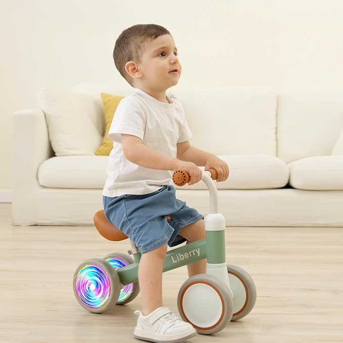 Liberry Light-Up Baby Balance Bike with Adjustable Seat, Toddler First Ride-On Toy for 1-2 Year Old, Boys Girls Christmas & Birthday Gift