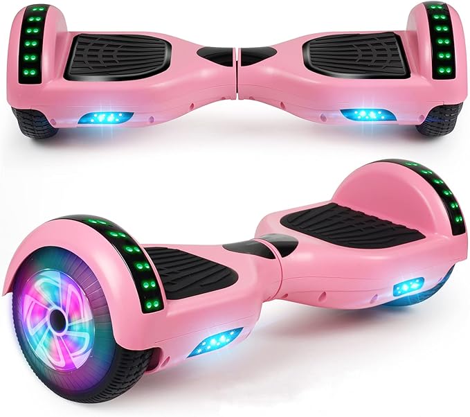 LIEAGLE Hoverboard, 6.5" Self Balancing Scooter Hover Board with Bluetooth Wheels LED Lights for Kids Adults