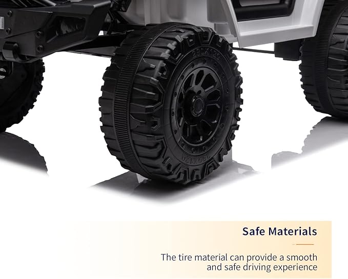 12V Ride On Car, Electric Car for Kids, 12V Ride on Toys, Kids Cars with 3 Speeds Adjustable w/Bluetooth, Parent Remote Control, Spring Suspension, AUX Port-White