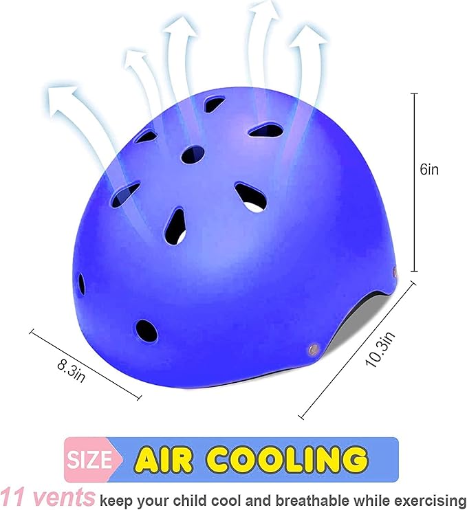 Kids Bike Helmet Set, CPSC Certified with Knee Pads Elbow Pads Wrist Guards,Adjustable Helmet for Ages 3-5-8-15 Toddler Kids&Youth,Bicycle Skateboarding…