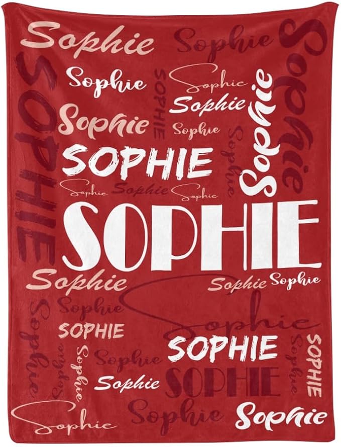 Dr.TOUGH Personalized Name Blanket Personalized Blanket for Adult Kids Flannel Customized Personalized Blankets and Throws