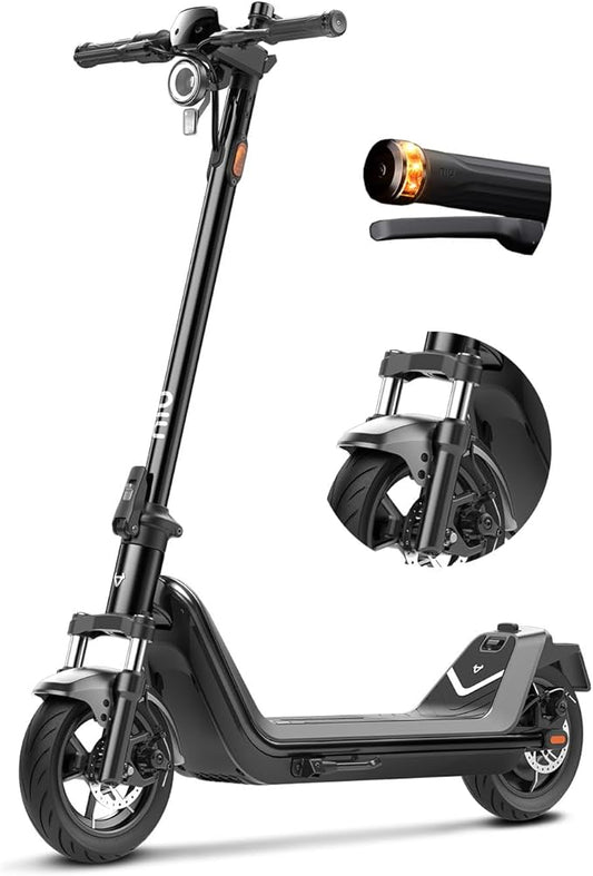 NIU K100P/K200F/K300P Electric Scooter Adults - E Scooter with Suspension, 600-900W Peak Power, 18-34 Miles Max Range, Top Speed 17.4-20MPH, Commuting E-Scooter, Folding Handlebars(Only K200F)