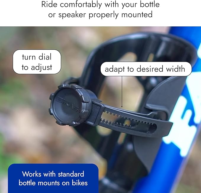 ABC by BiKASE - Any Bottle Cage, Bike Water Bottle Holder - Fits Any Bottle, Container, Speaker, Bicycle Bottle Holder for Frame or Handlebar