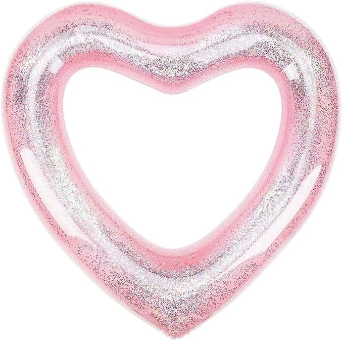 Inflatable Heart Pool Float, Sweet Love Swim Rings Float Loungers Tube for Summer Water Fun Beach Party Toys for Kids, Adults